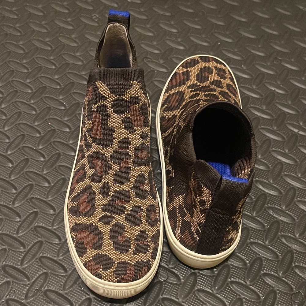 Rothy's Women's Slip-On Leopard Knit Sneakers - Brown/Black